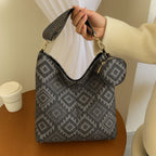 ERONAA Artisan Woven Shoulder Bag for Women | Geometric Fabric Tote with Adjustable Strap & Mini Pouch